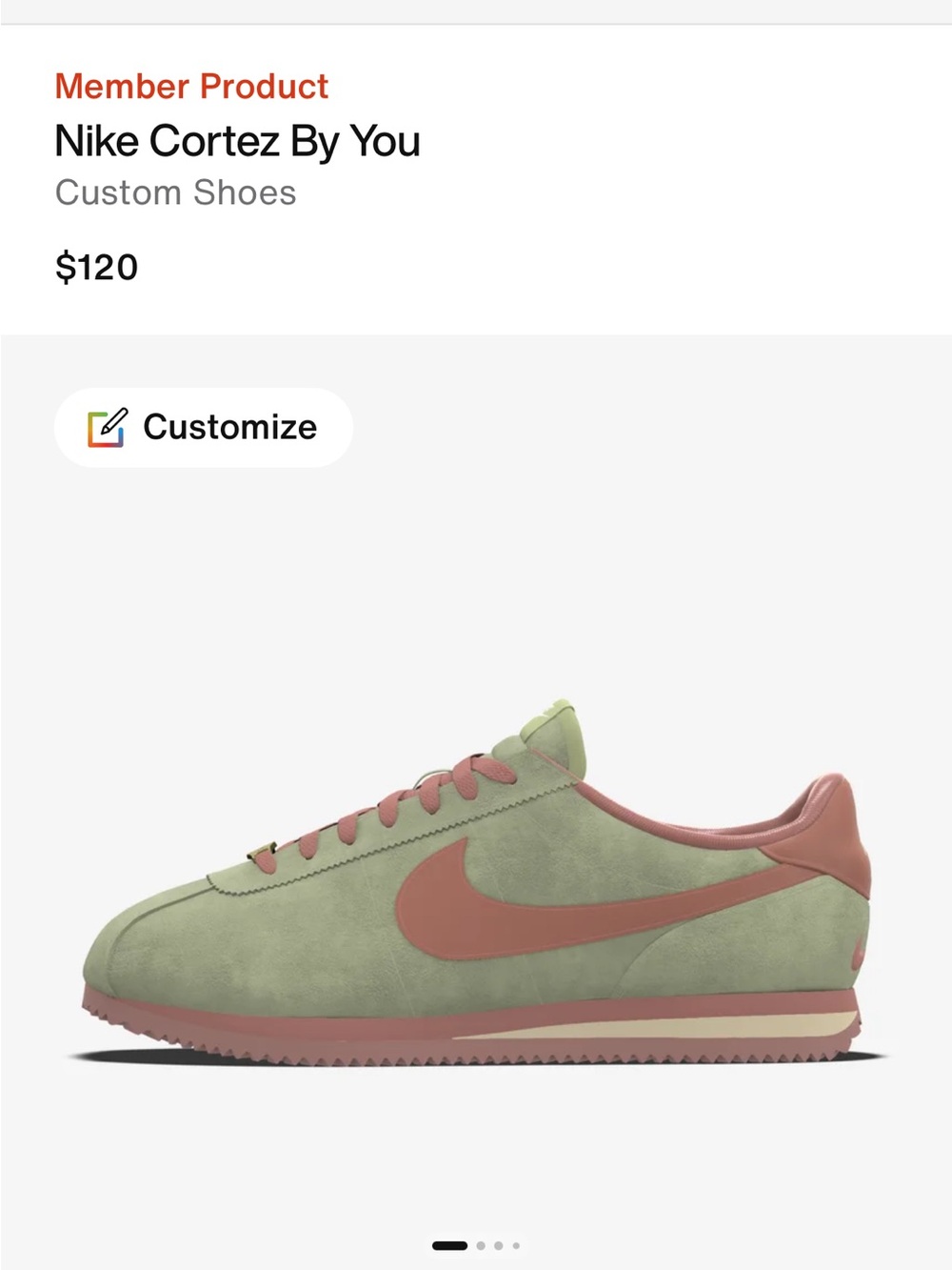 Nike Cortez | Custom Green (Aura) Suede Sneakers with Pink Accents / US7 EU38